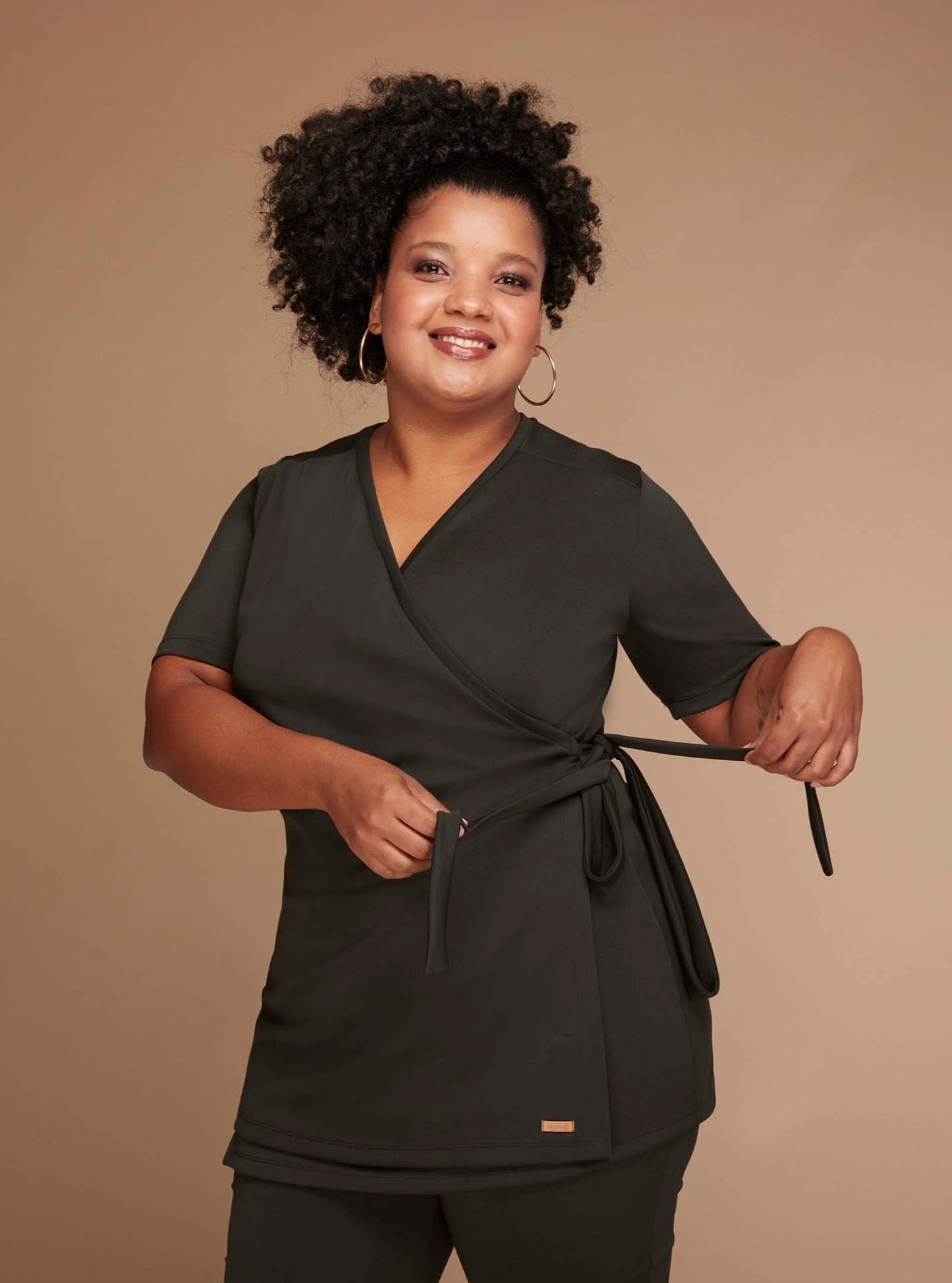 Veste wrap manga curta Alina Top