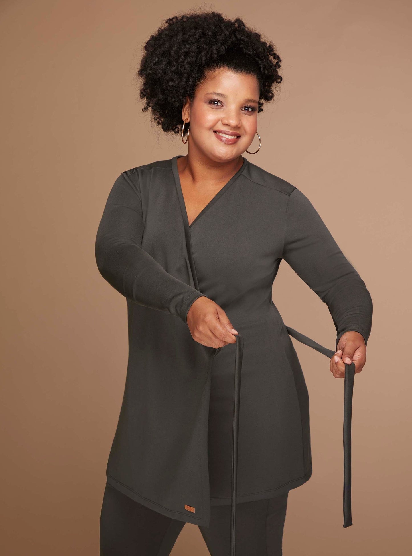Veste wrap manga longa Alina Top