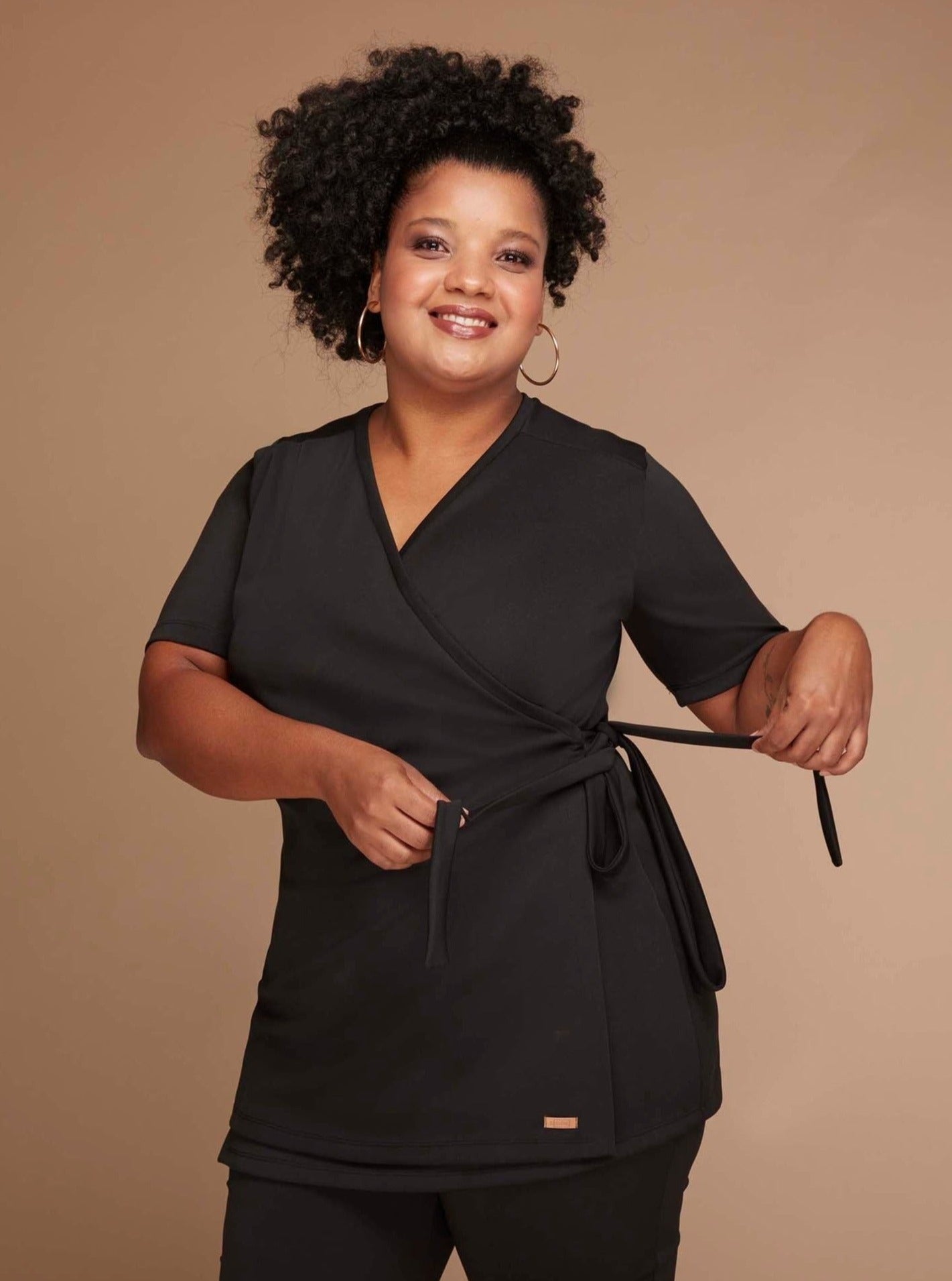 Veste wrap manga curta Alina Trend