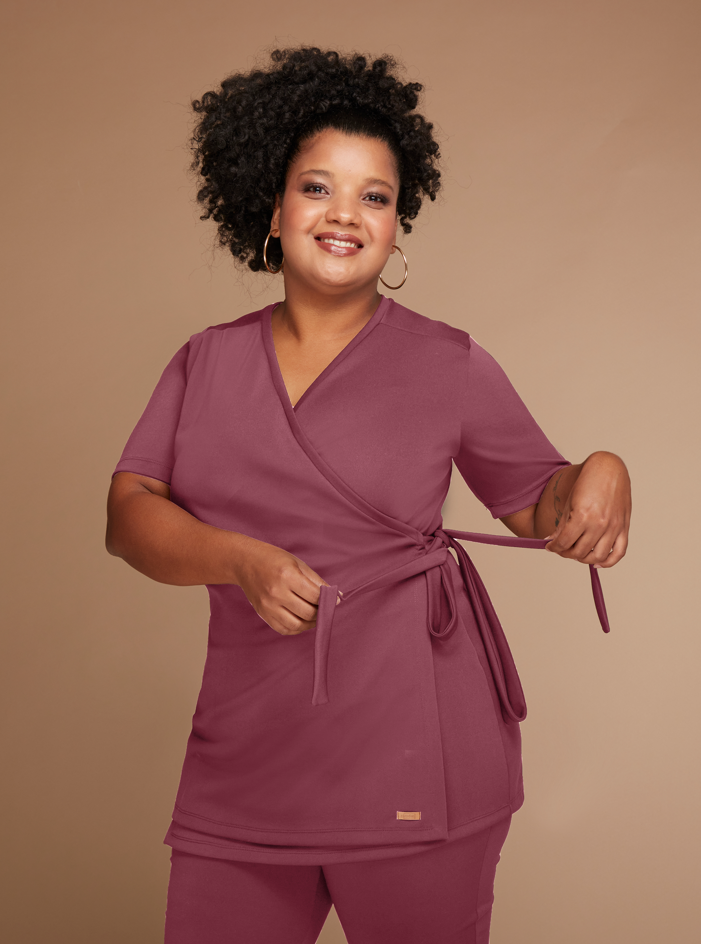 Veste wrap manga curta Alina Trend