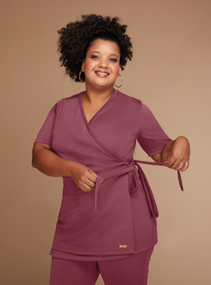 Veste wrap manga curta Alina Trend